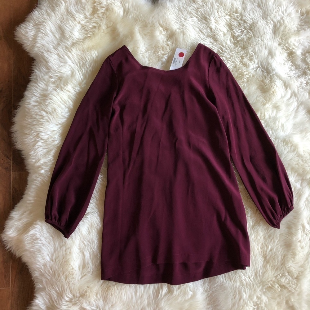 Roe + May Marbella Silk Top in Merlot M